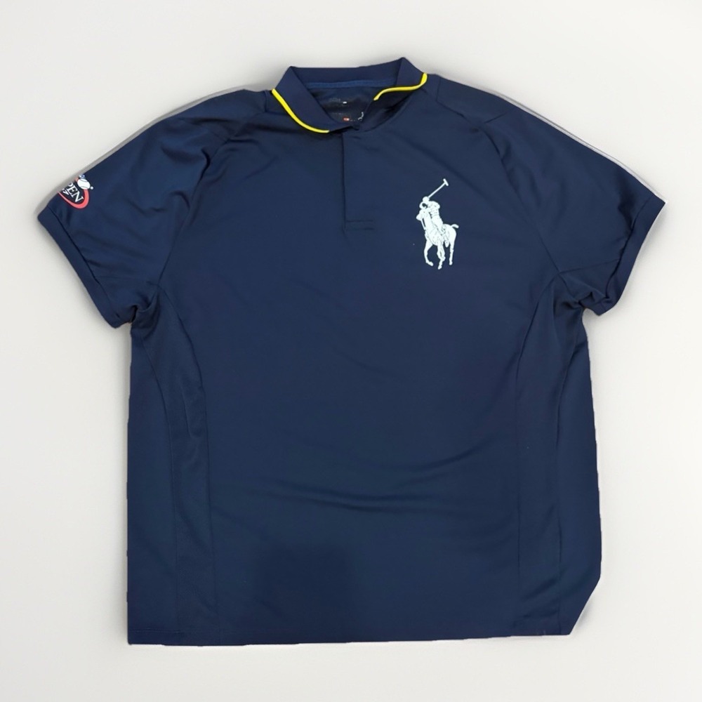 Vintage RLX Ralph Lauren Polo Shirt Mens Large Big Pony US Open 2007 Tennis